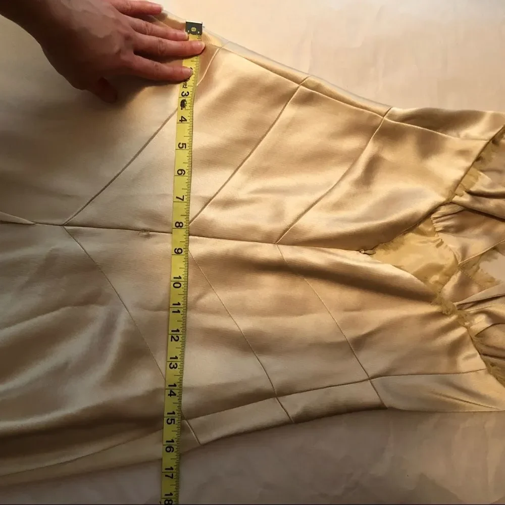 VINTAGE Allen Schwartz gold satin dress | Gatsby 20s 30s - Picture 10 of 14